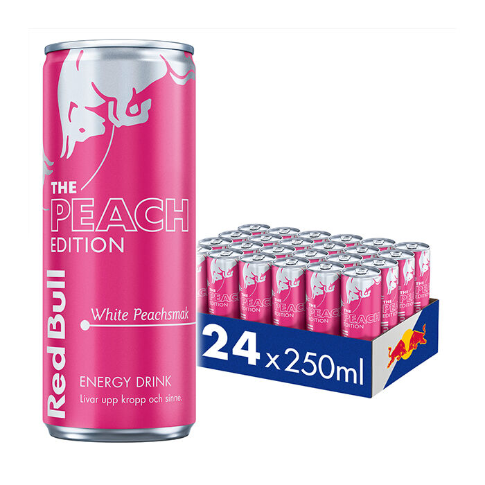 24 x Red Bull Energidryck, 250 ml, White Peach White Peach
