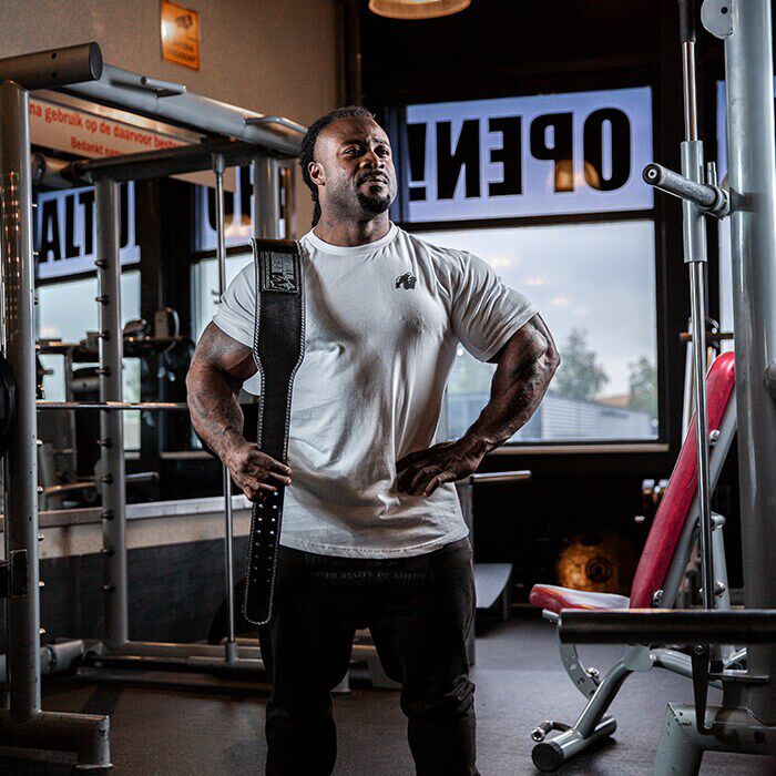 4 Inch Polstret Tr&aelig;ningsb&aelig;lte L&aelig;der Sort