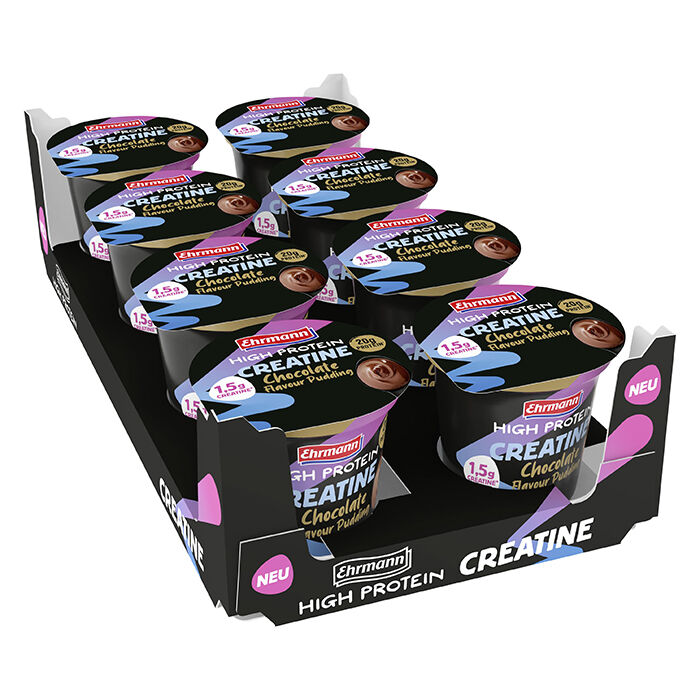 8 x Ehrmann High Protein Creatine Pudding 230g Chocolate