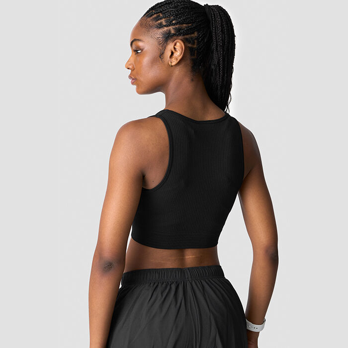 Ribbet Seamless Cropped Tr&aelig;ningstop Sort  