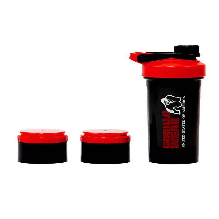 Shaker 2 Go Sort/R&oslash;d 500 ml + 130 ml x 2