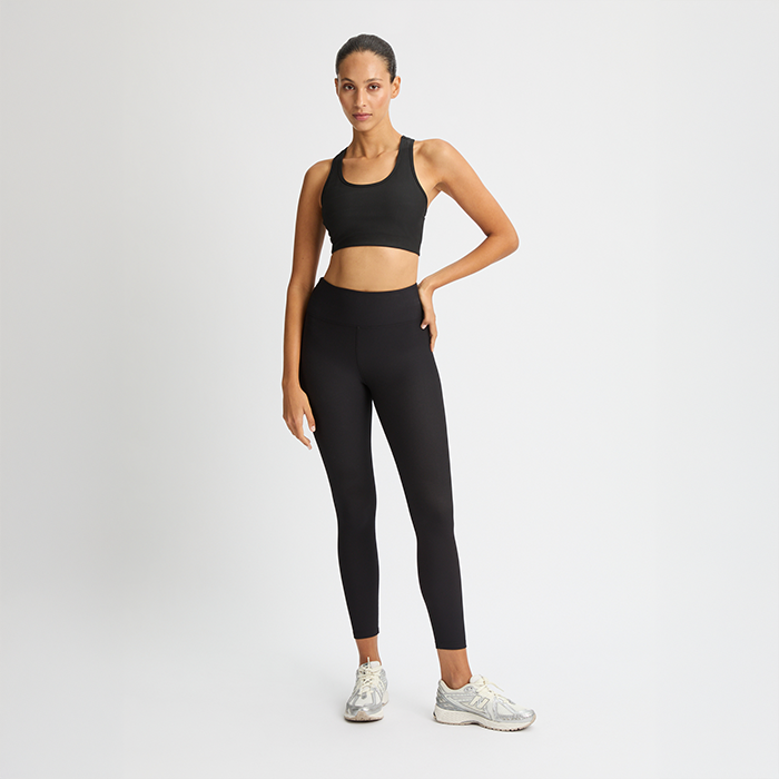 Ribstrikkede Tights Sort