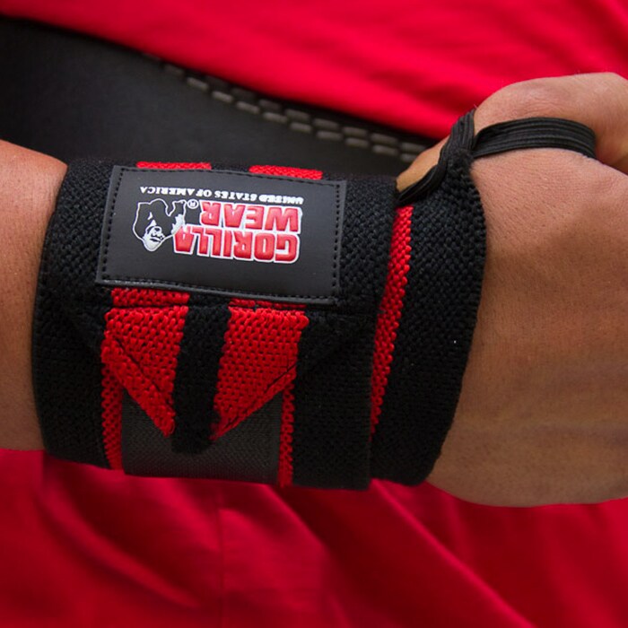Wrist Wraps Pro Sort/R&oslash;d