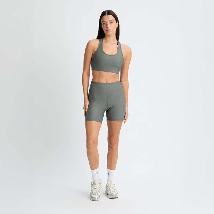 Ribstrikkede Cykelshorts Gr&oslash;n