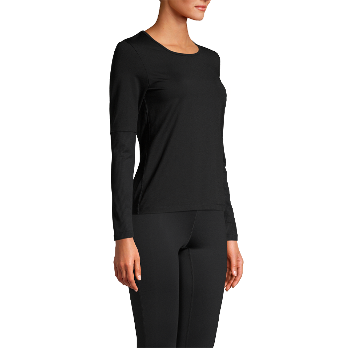 Essential Long Sleeve with Mesh Insert, Black