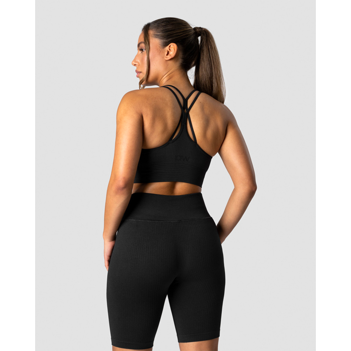 Ribbed Define Seamless Sports Bra, Black