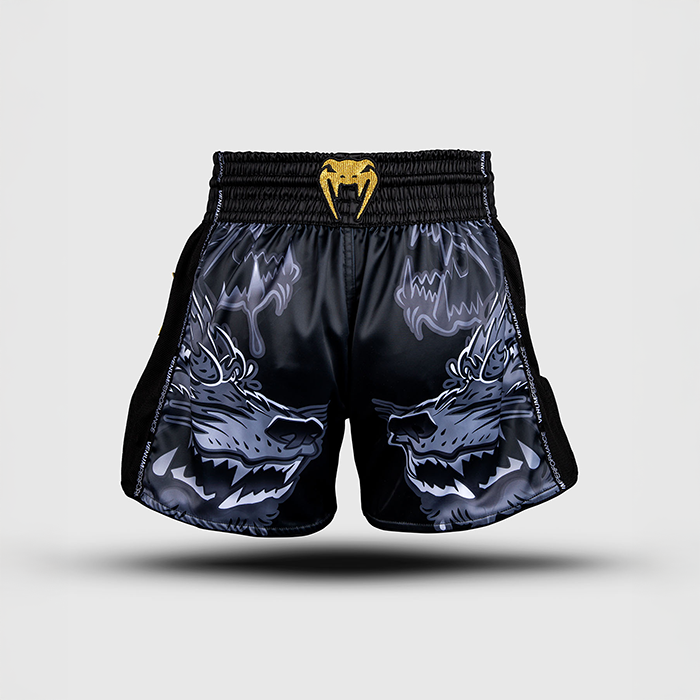 Venum Wolf Atak Muay Thai Shorts Sort Gr&aring;
