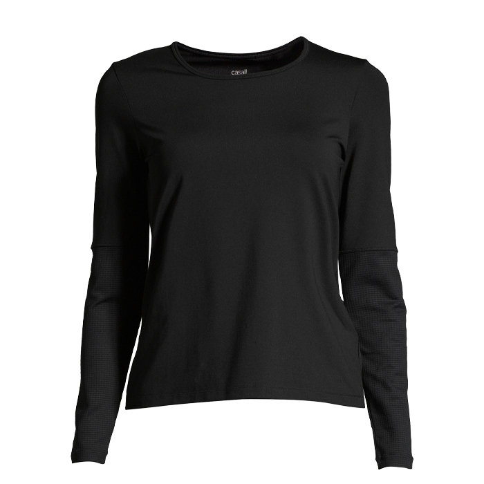Essential Long Sleeve with Mesh Insert, Black