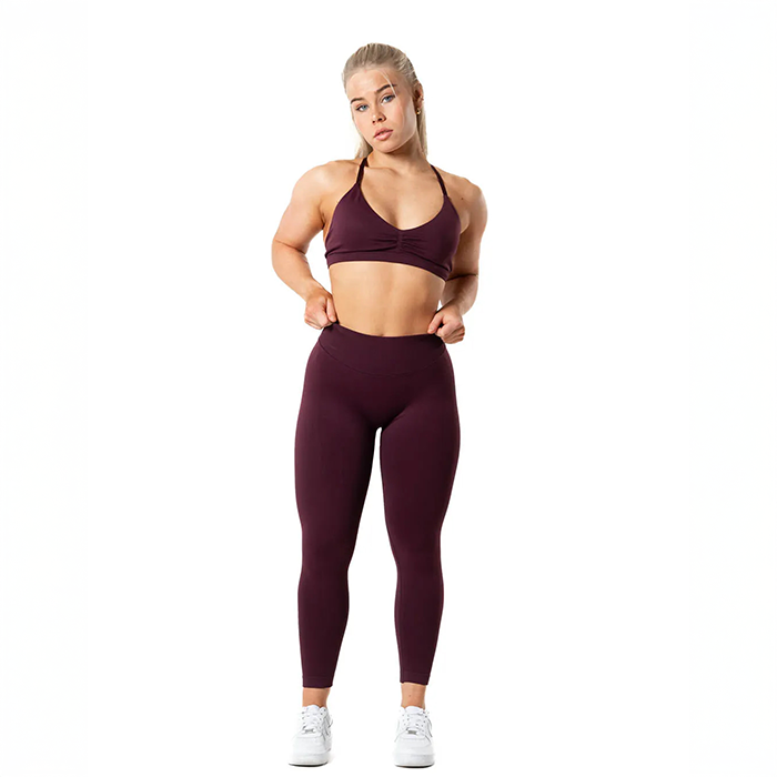Aura Seamless Scrunch Tights R&oslash;d