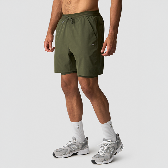 Workout 2-i-1 Shorts Gr&oslash;n