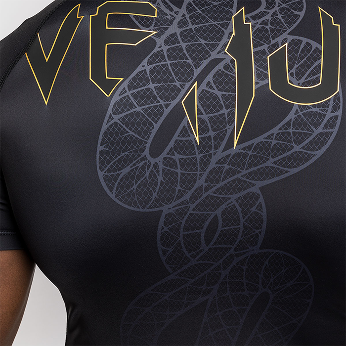 Serpenti Rashguard Kort&aelig;rmet Sort S&oslash;lv Guld