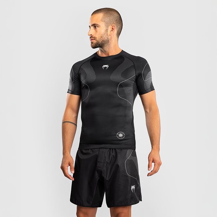 Nexus Rashguard Kort&aelig;rmet Sort S&oslash;lv