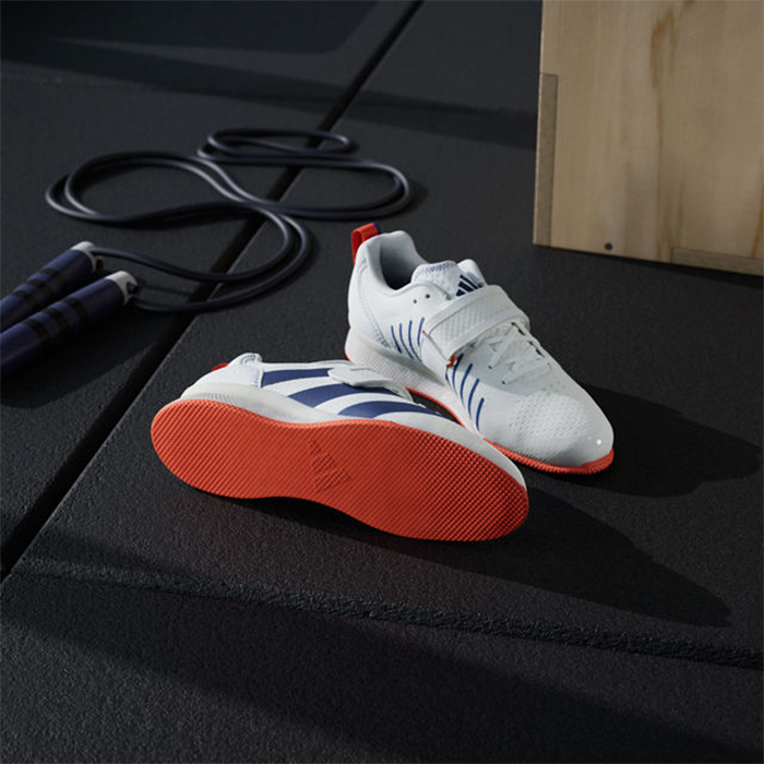 Adipower Weightlifting 3 Sko Hvid M&oslash;rkebl&aring;