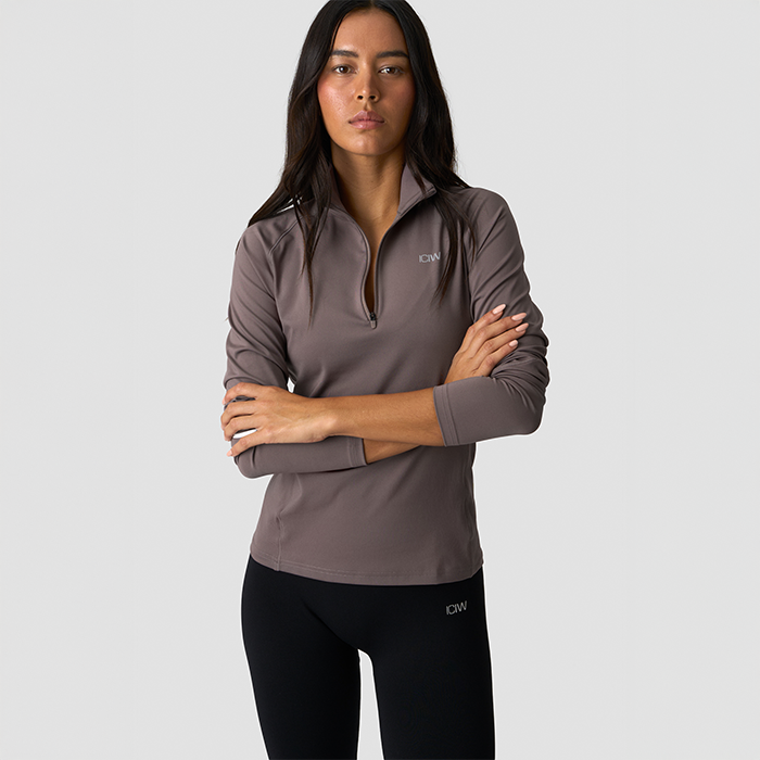 Everyday Lang&aelig;rmet Stribet 1/4 Zip Brun
