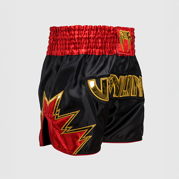 Inferno Muay Thai Shorts Sort Guld R&oslash;d