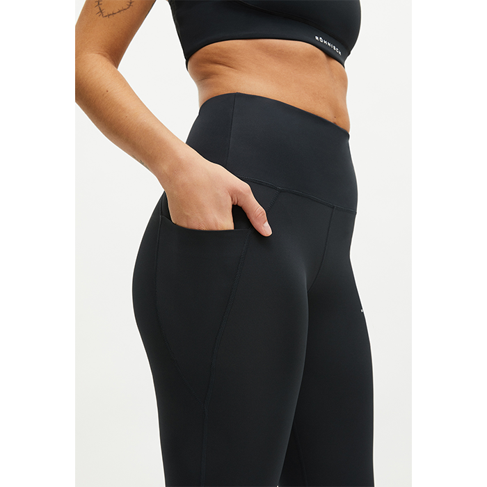 Flattering Curved High Waist Tights, Black