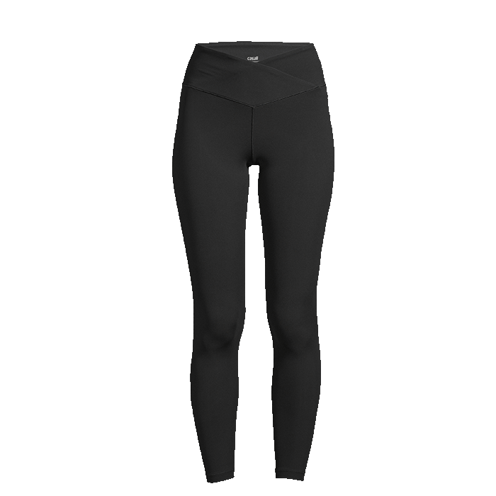 Overlap High Waist Tights, Black