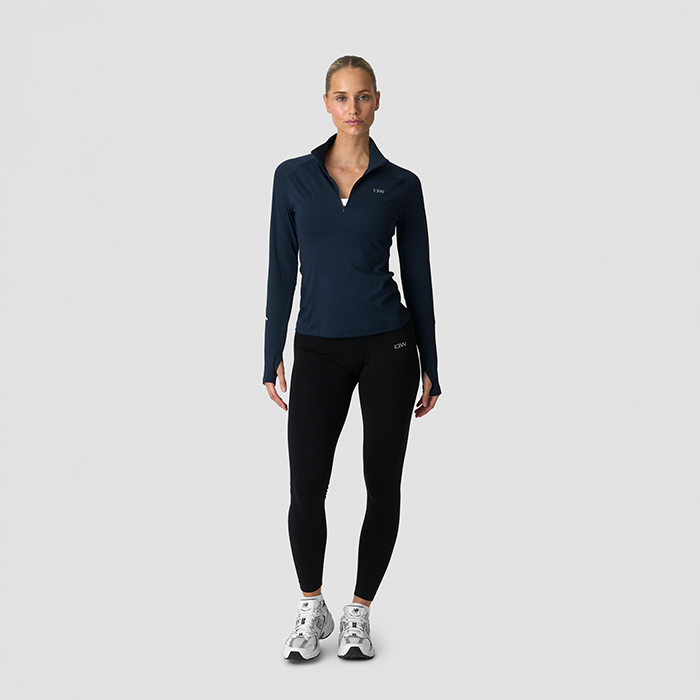 Everyday Lang&aelig;rmet Stribet 1/4 Zip Bl&aring;