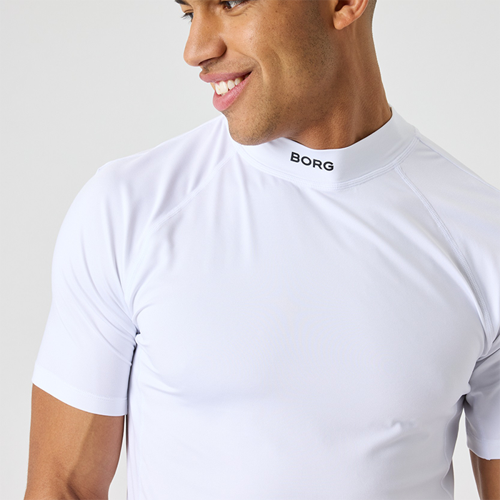 Mock Neck T‑shirt Hvid