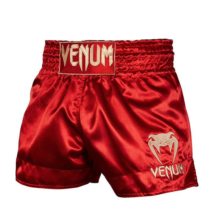 Klassiske Muay Thai Shorts R&oslash;d/Guld