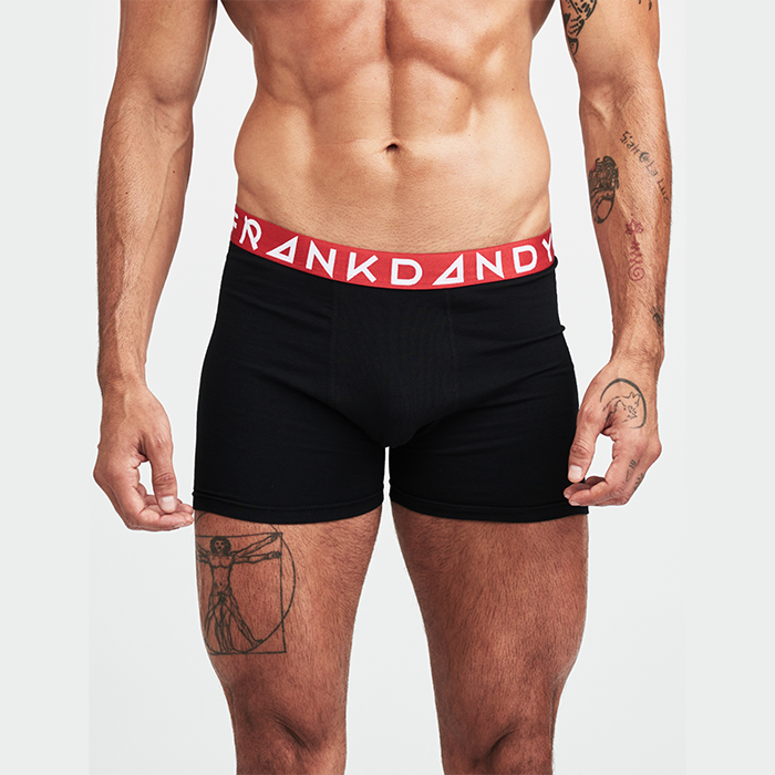 Boxershorts 5 pack Sort R&oslash;d