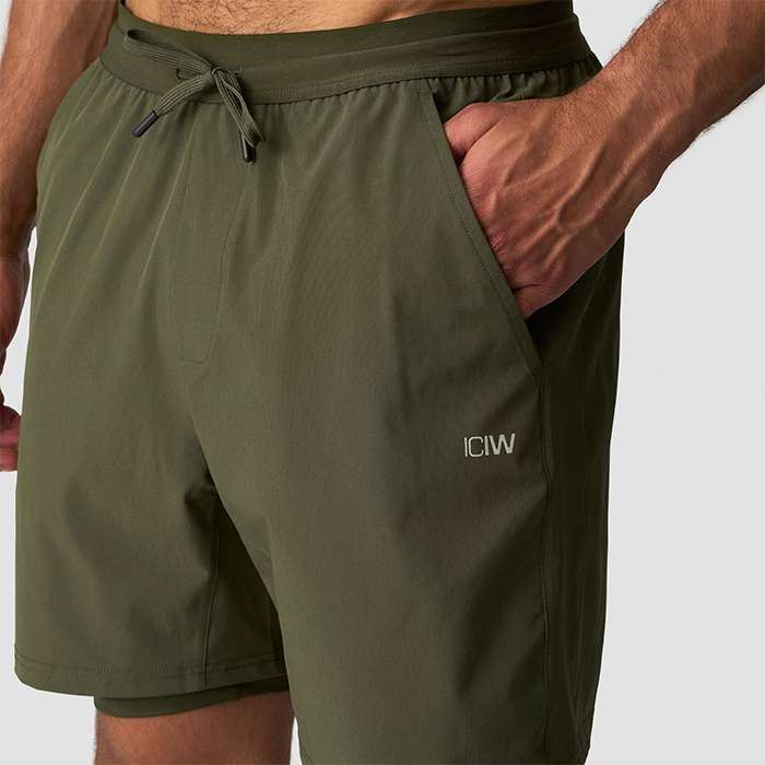 Workout 2-i-1 Shorts Gr&oslash;n