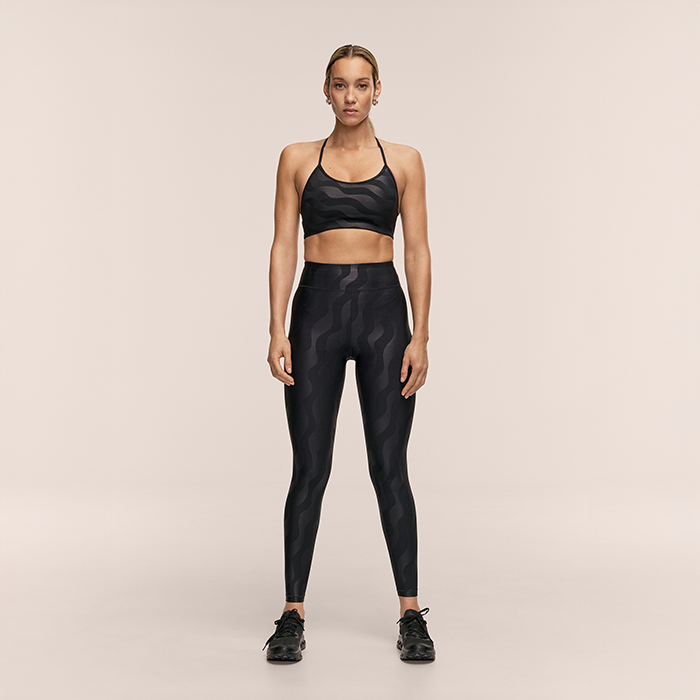 Heat High Waist Tights Sort M&oslash;nstret