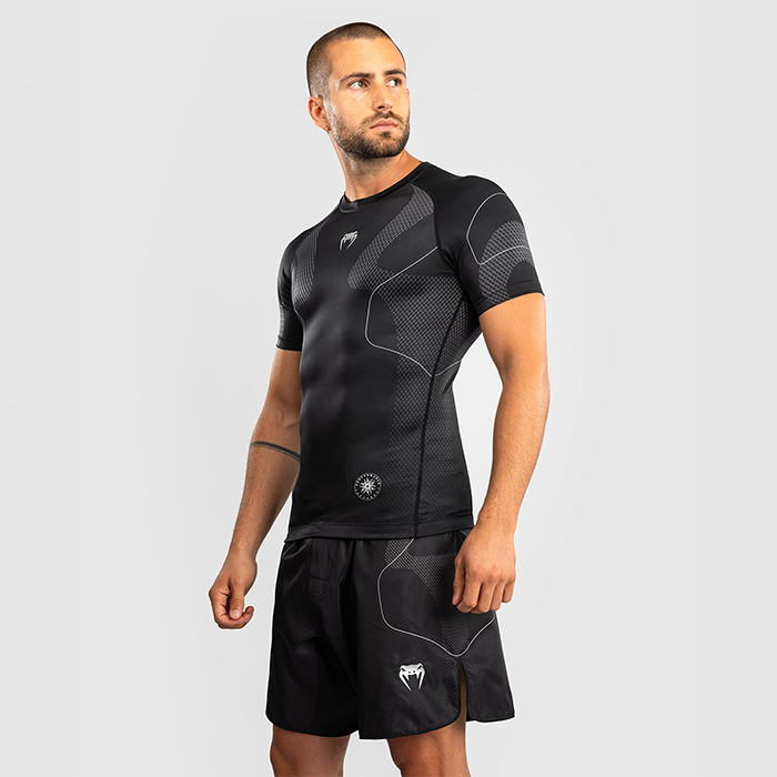Nexus Rashguard Kort&aelig;rmet Sort S&oslash;lv